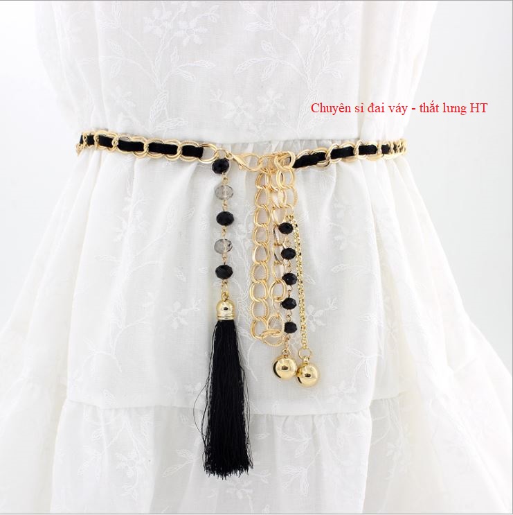 Đai váy belt váy xích rơi 2 hạt xinh xắn