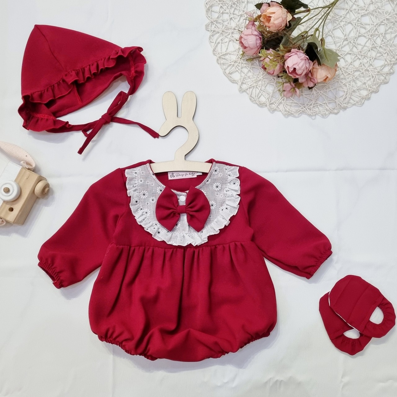 Full sét 3 món body đỏ nơ siêu yêu