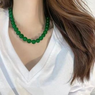 Vòng cổ đá mã não xanh DX