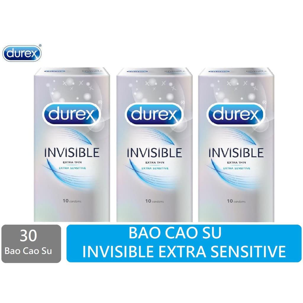 COMBO 3 HỘP DUREX INVISIBLE TẶNG KÈM GEL DUREX PLAY 50 ML