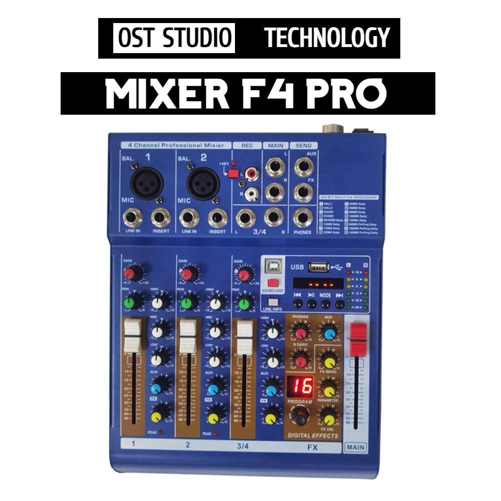 Mixer F4 Pro Phiên Bản Mới Nhất. Bàn Trộn Âm Thanh F4 Pro Âm Thanh Cực Chất, Thiết Kế Cực Đẹp. Mixer