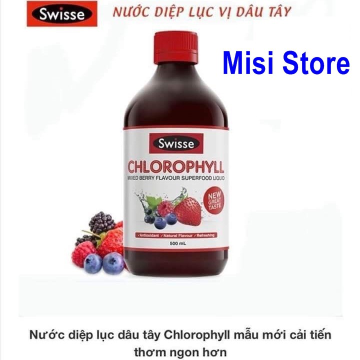 Nước Diệp Lục Chlorophyll Swisse Úc, vị dâu tây
