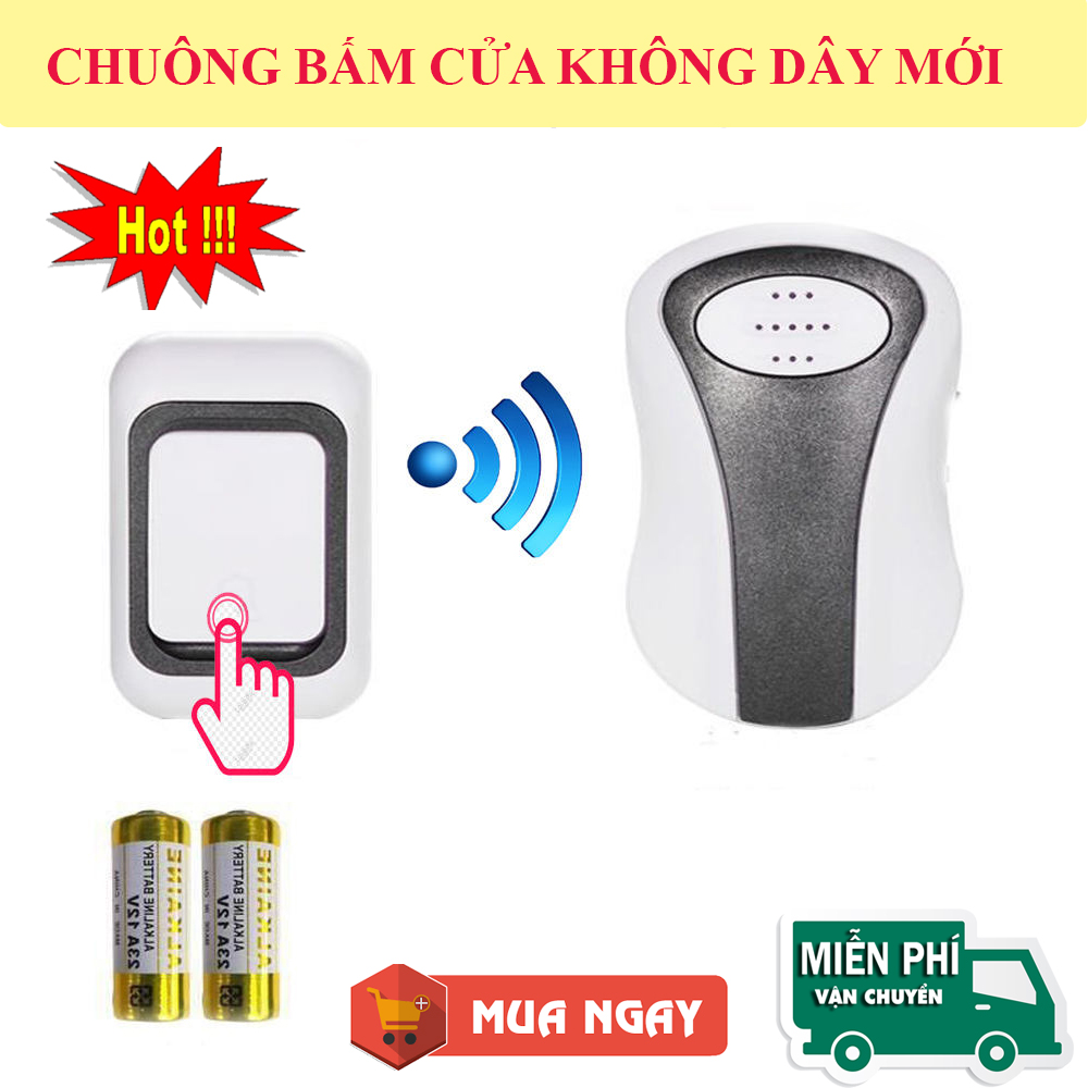 Chuông Bấm Cửa Không Dây Thông Minh, Chuông Bấm Gọi Cửa, Chuông Gọi Cửa Không Dây. Thiết Kế Nhỏ Gọn , Tiện Lợi, Chuông Cửa Điện Tử Điều Khiển Từ Xa, Giá Cực Sốc, Mua Ngay!