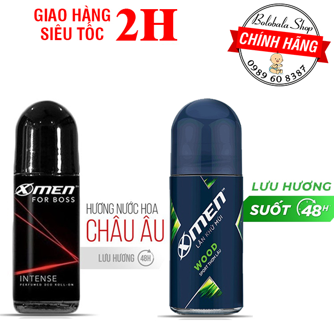 Lăn khử mùi xmen for boss/ xmen wood/ fire chai 20ml - 25ml - 50ml