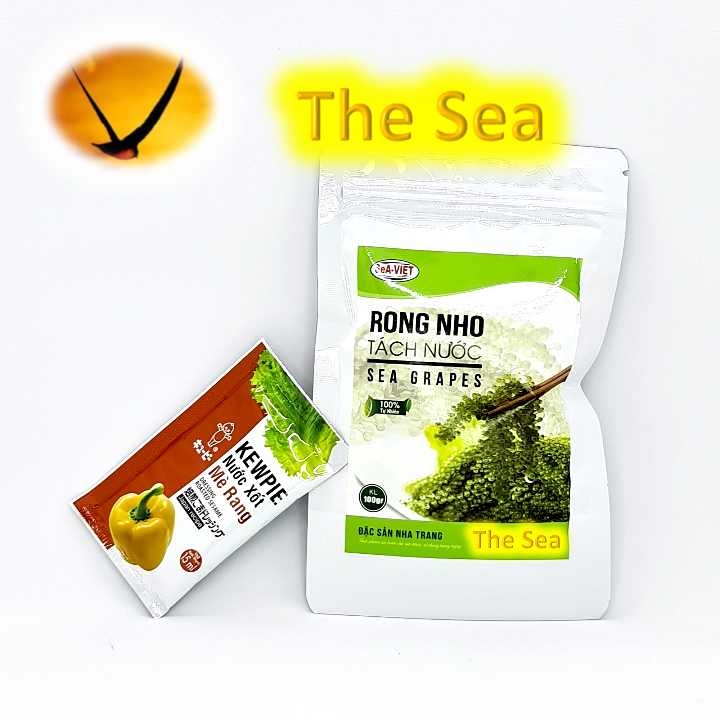 [HCM]Rong nho tách nước Sea Việt 100g - rong nho biển tách nước được sản xuất từ rong nho biển tươi ngon nhất - Tặng 1 gói nước sốt mè rang Kewpie 15ml