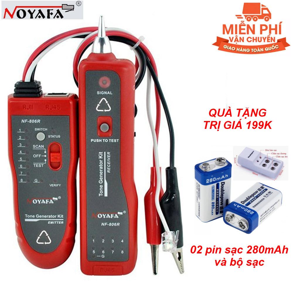 Máy kiểm tra cáp mạng đa năng noyafa nf-806r cao cấp + tặng kèm 02 viên pin sạc 9v 280mah và bộ sạc