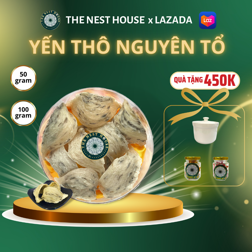 100G Tổ Yến Sào Thô Nguyên Tổ Tự Nhiên Nguyên Chất Loại 1 Nha Trang Khánh Hoà The Nest House
