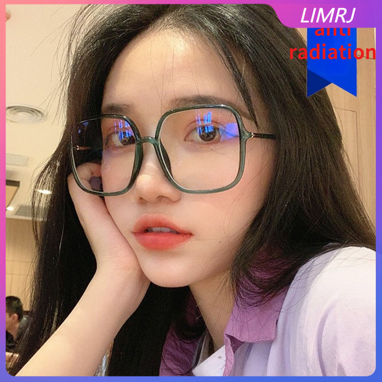 LIMRJ Kính Chống Bức Xạ Vuông Oversize Dành Cho Nam Gọng Kính Chống ánh Sáng Xanh Cho Nữ Kính Mắt Lớn Màu đen Trong Suốt Cổ điển