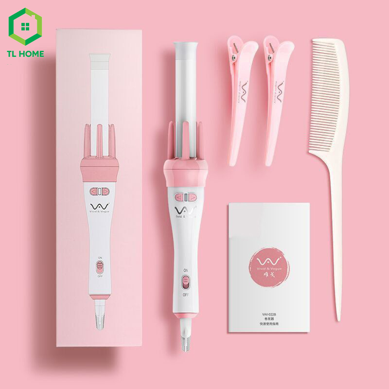 Máy uốn tóc xoăn xoay tự động 360 vivid & vogue, máy làm tóc uốn xoăn tự động