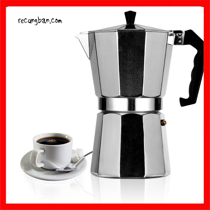 Bình pha cà phê moka pot cao cấp (1-3 ly) - Ấm pha cà phê 300ml 6cup, ấm pha cà phê