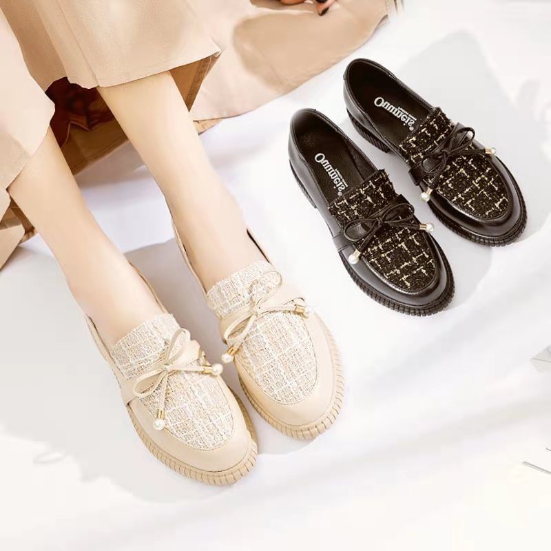 Giày lolita đính nơ giày da 3p phong cách nhật bản