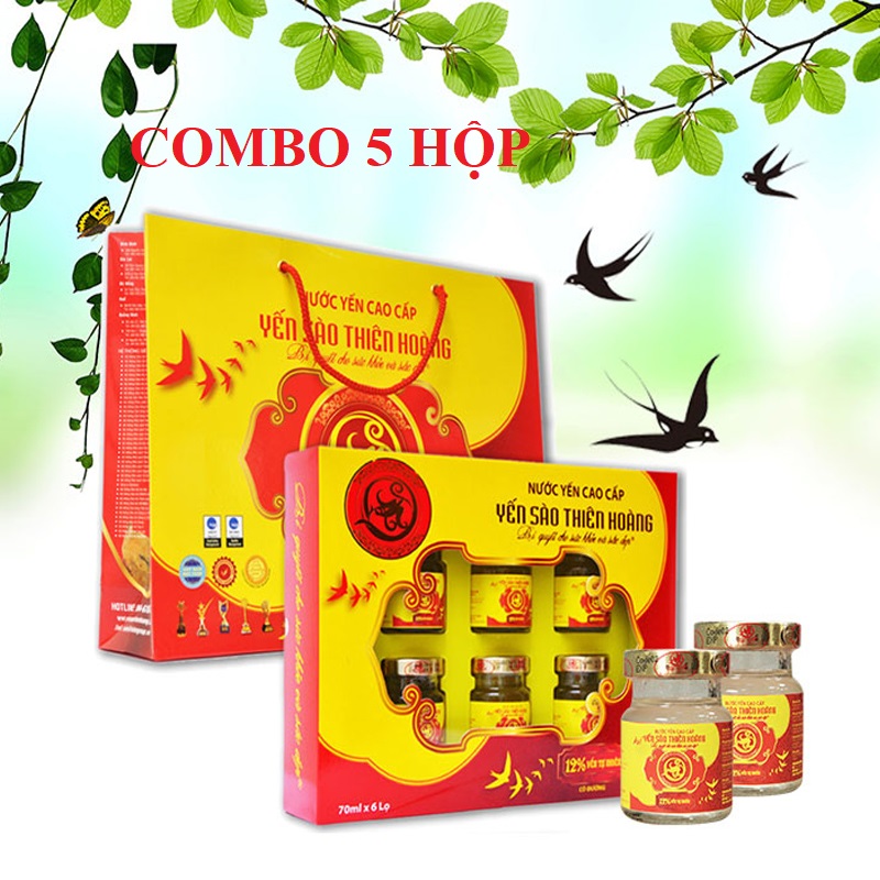 5 Hộp Yến thiên hoàng cao cấp 5 hộp 30 lọ