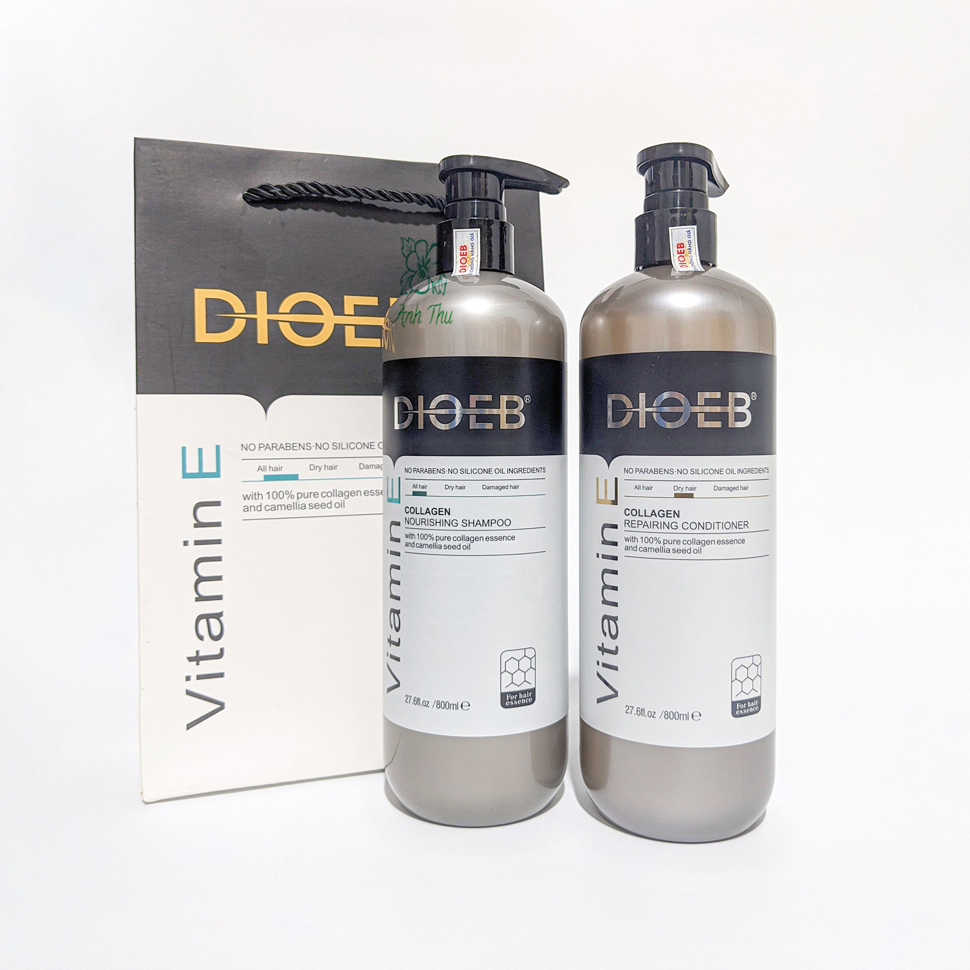 Combo set gội xả dioeb vitamin e collagen 800ml cao cấp, bảo vệ tóc và da đầu chắc khỏe
