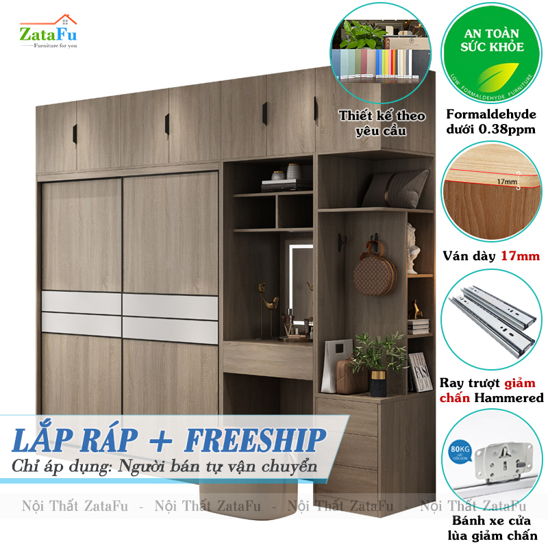 Tủ Quần Áo Cửa Lùa Gỗ MDF TQA-10 ZataFu