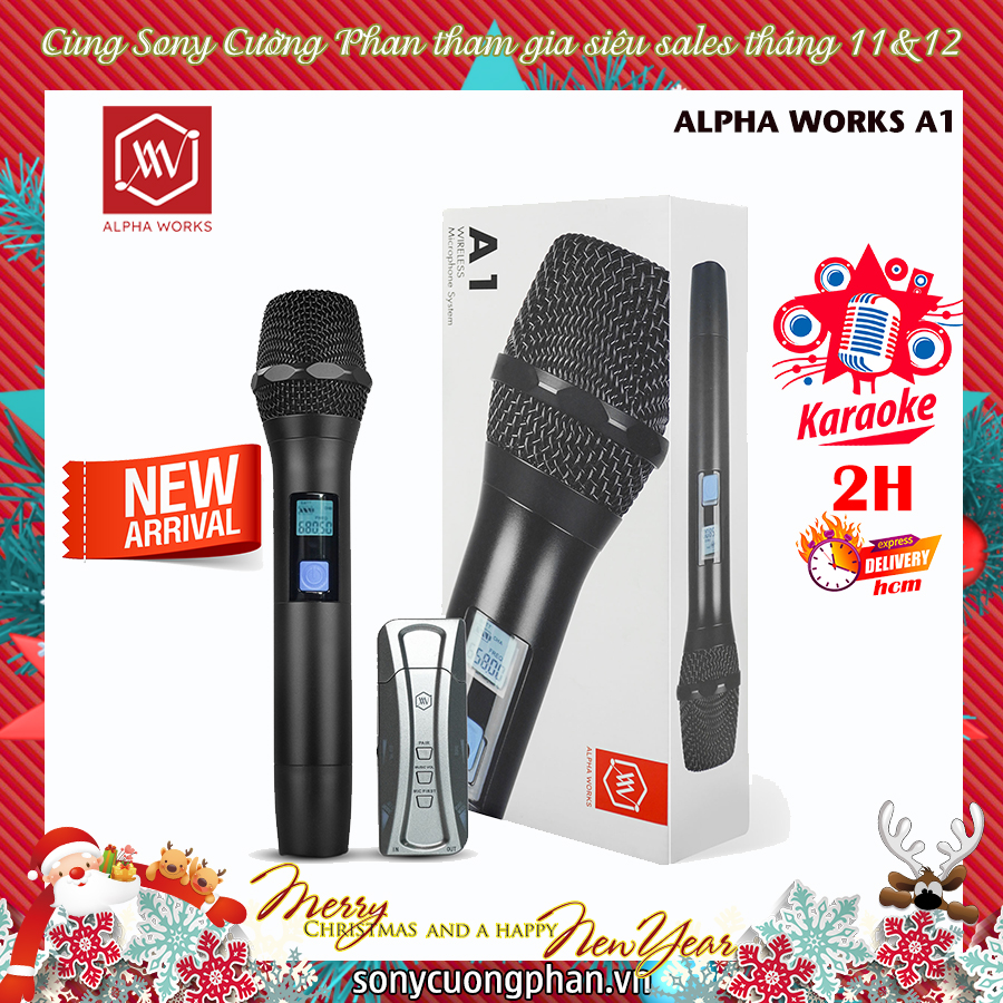 Micro karaoke không dây alpha works a1 - hàng chính hãng pgi - phiên bản mới
