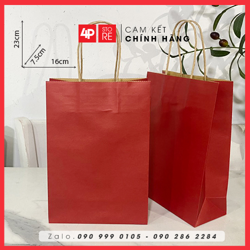 10 túi kraft đỏ nhiều size - hàng có sẵn