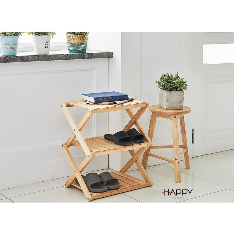 [XK IKEA] Kệ tab gỗ để đồ du lịch dã ngoại- Kệ gỗ 3 tầng chữ X đa năng gấp gọn để nhà bếp, ngoài trời chịu lực tốt -Kệ để giày dép bằng gỗ, tủ đựng giày 3 tầng KT 415 x 310x 630mm gỗ Keo cao cấp, giá giày gấp xếp
