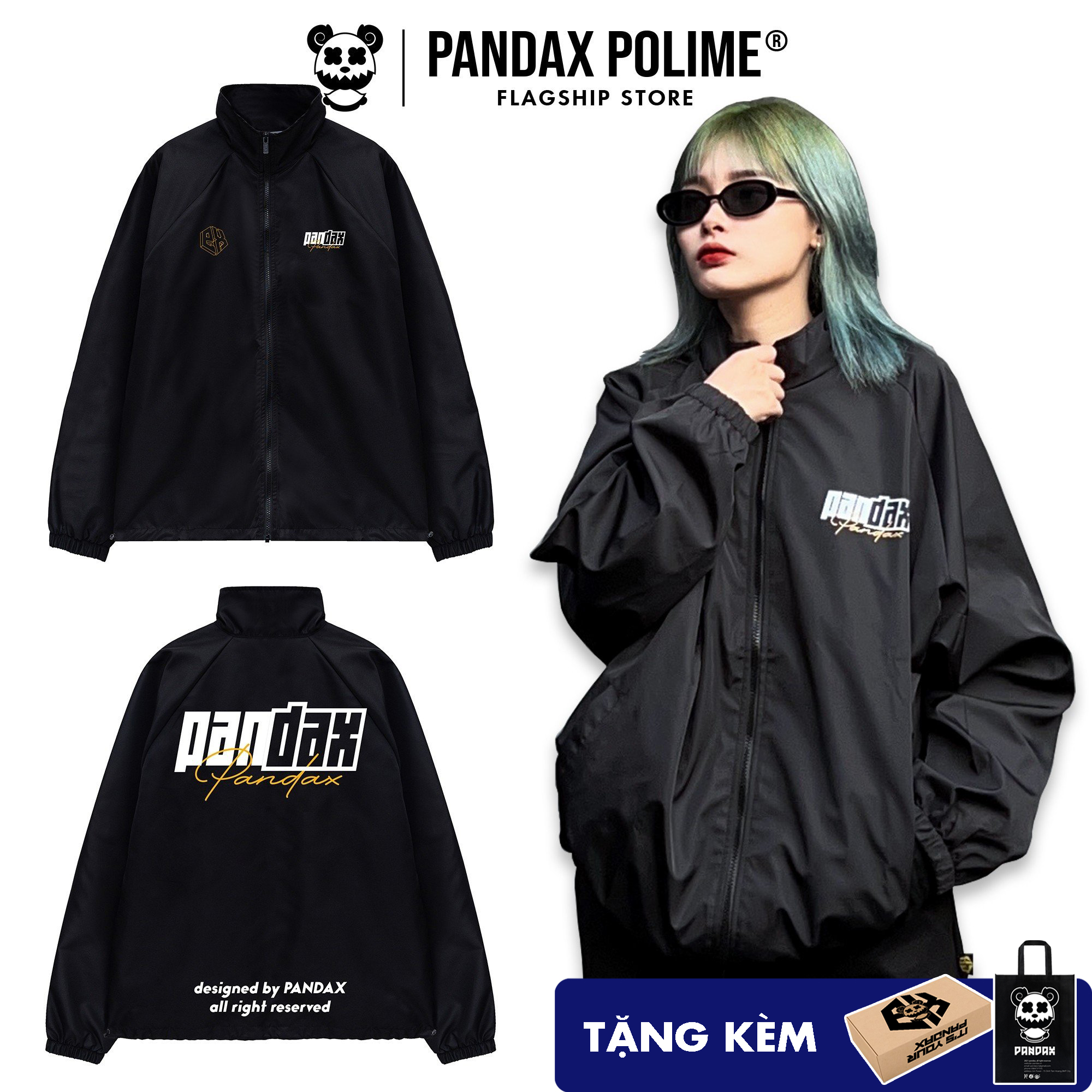 Áo khoác dù 3 lớp nam nữ Pandax Biglogo áo khoác gió jacket windbreaker khoác dù form rộng local brand PANDAX POLIME