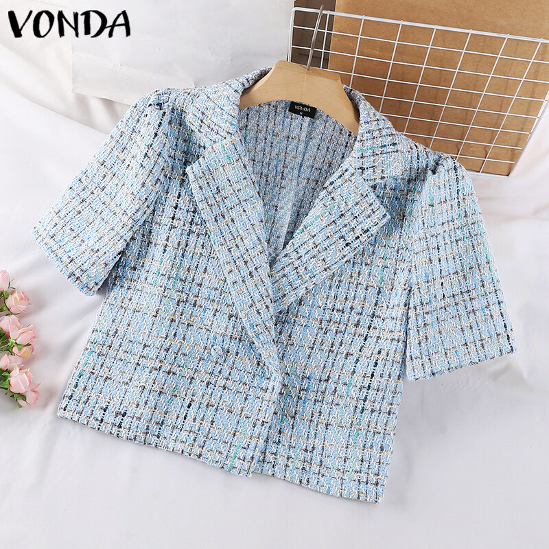 Áo blazer nữ cổ xuống cổ Áo Blazer # 2333c