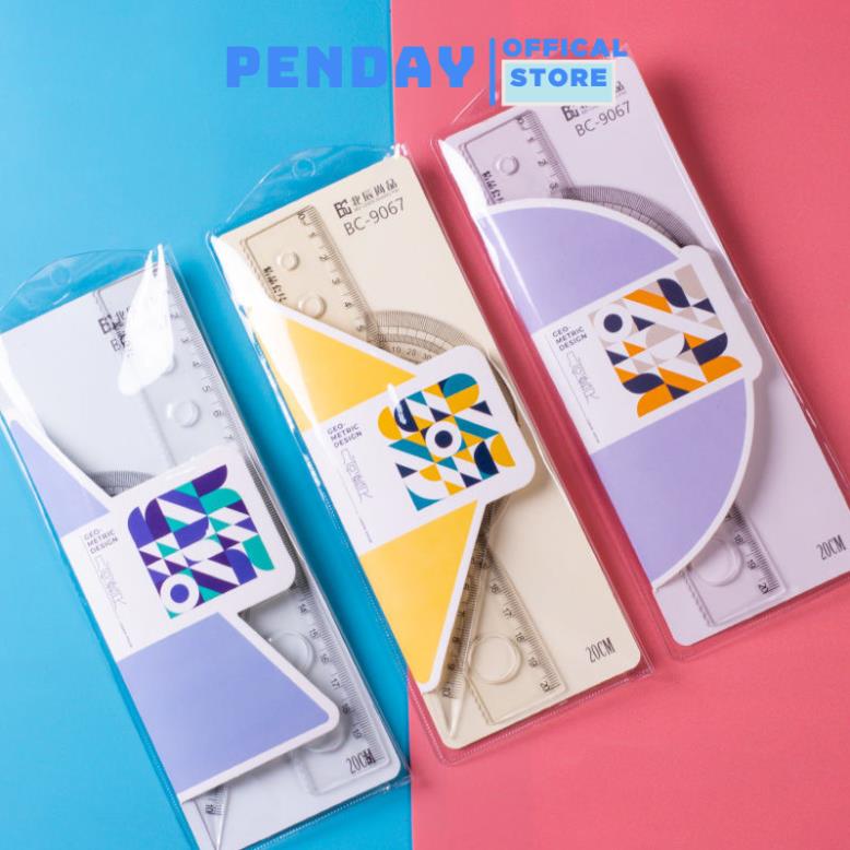 Đồ dùng học tập eke 4 chi tiết nhựa dẻo - dụng cụ học tập eke học sinh - penday store