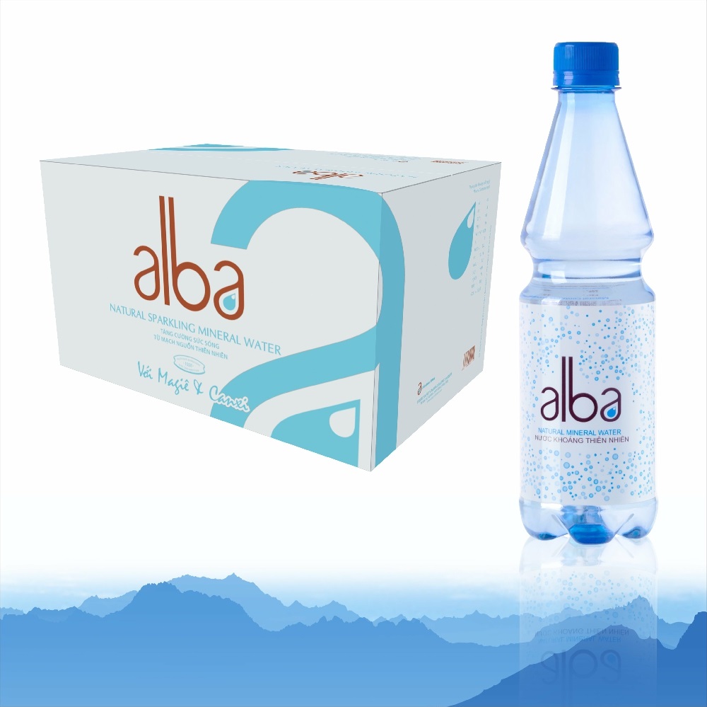 Thùng 24 chai nước khoáng thiên nhiên  không gas Alba 500ml