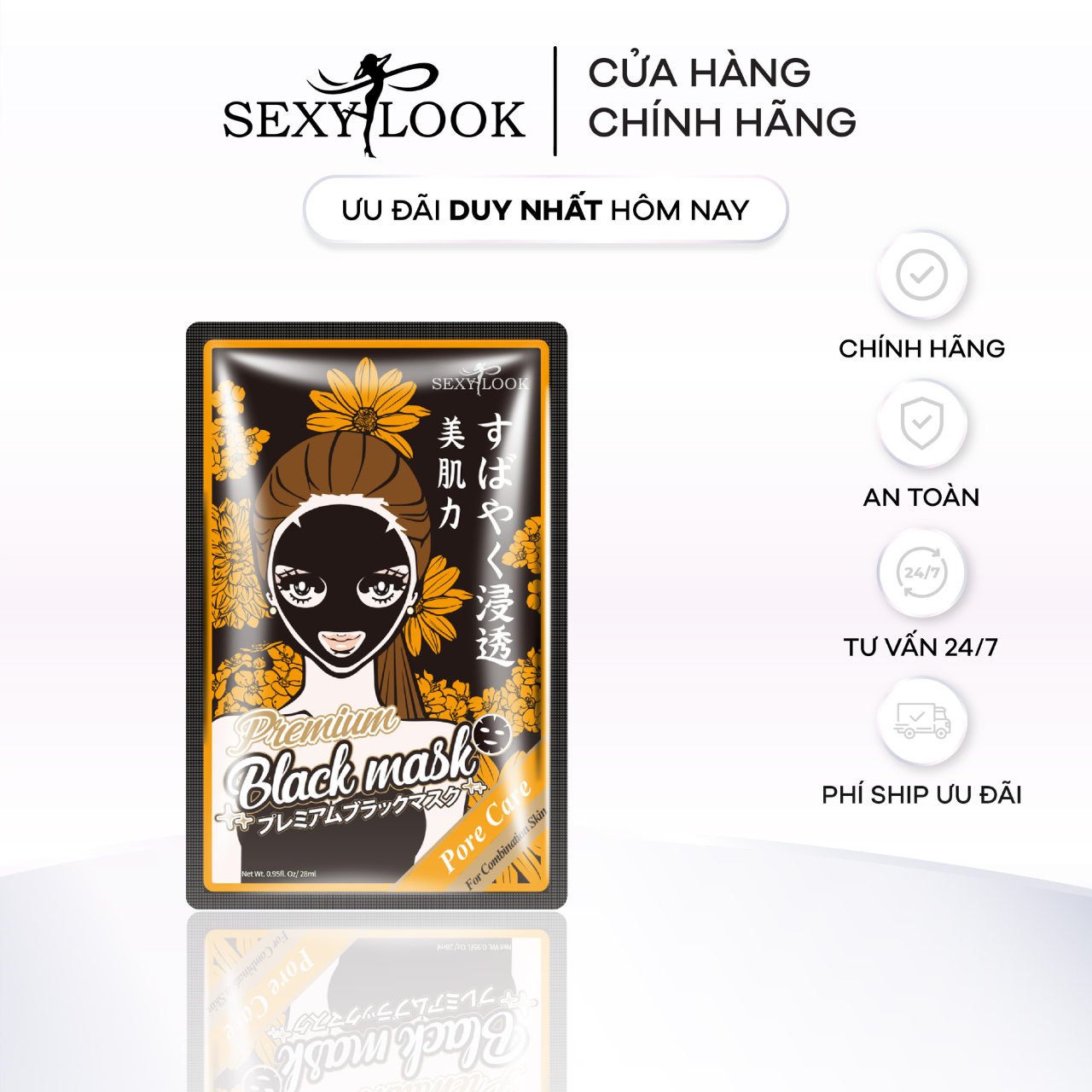 Mặt nạ đen sexylook hoa cúc se khít lỗ chân lông