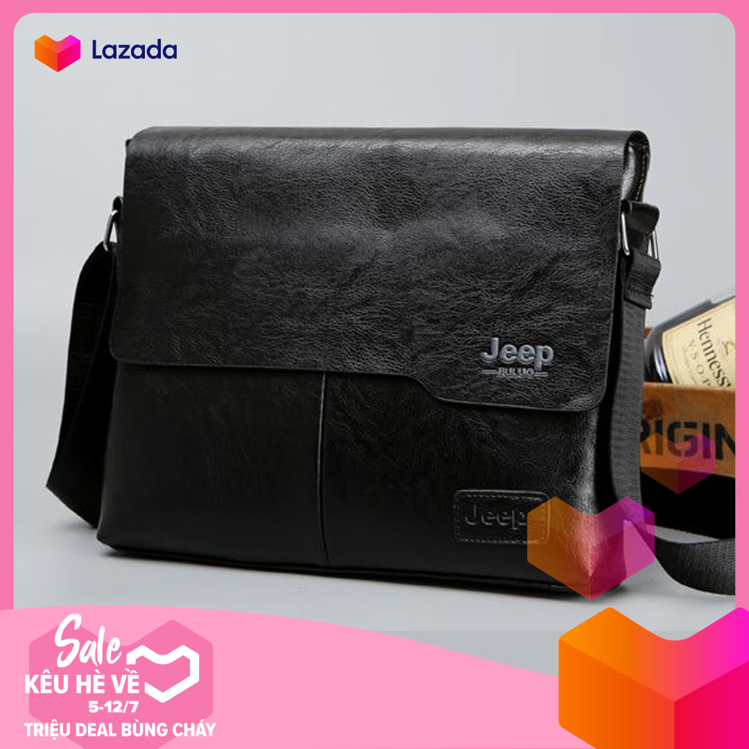 Túi đeo chéo nam Jeep Buluo size lớn kích thước 32x25x5cm thời trang chất da cao cấp cho phái mạnh , chứa Ipad , đầu khóa kim loại chống oxy hóa bền chắc chắn .