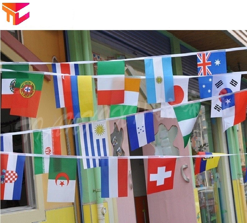 [HCM]Dây cờ trang trí (dài 25m - 100 lá cờ; 13m - 50 lá cờ; 10m - 32 nước World cup 2022).