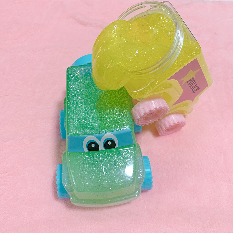 Xe hơi đựng slime kim tuyến 200ml mềm mịn dẻo - slime hủ