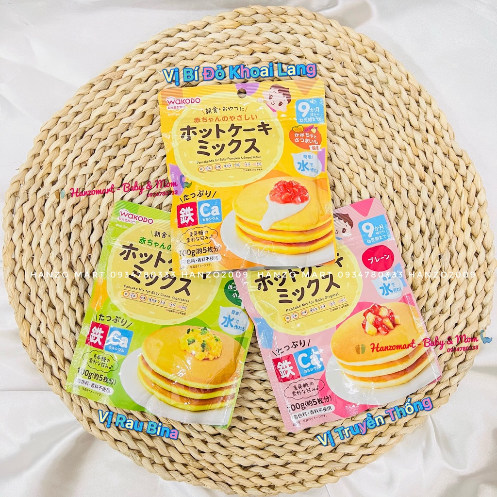 Bột làm bánh Pancake Wakodo 9m 100gr Nhật Bản