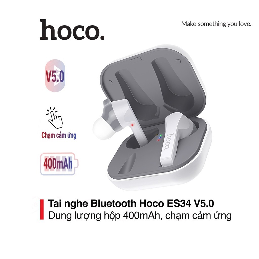 Tai nghe bluetooth v5.0 hoco es34 pin 400mah , chạm cảm ứng thời gian chờ 100 giờ