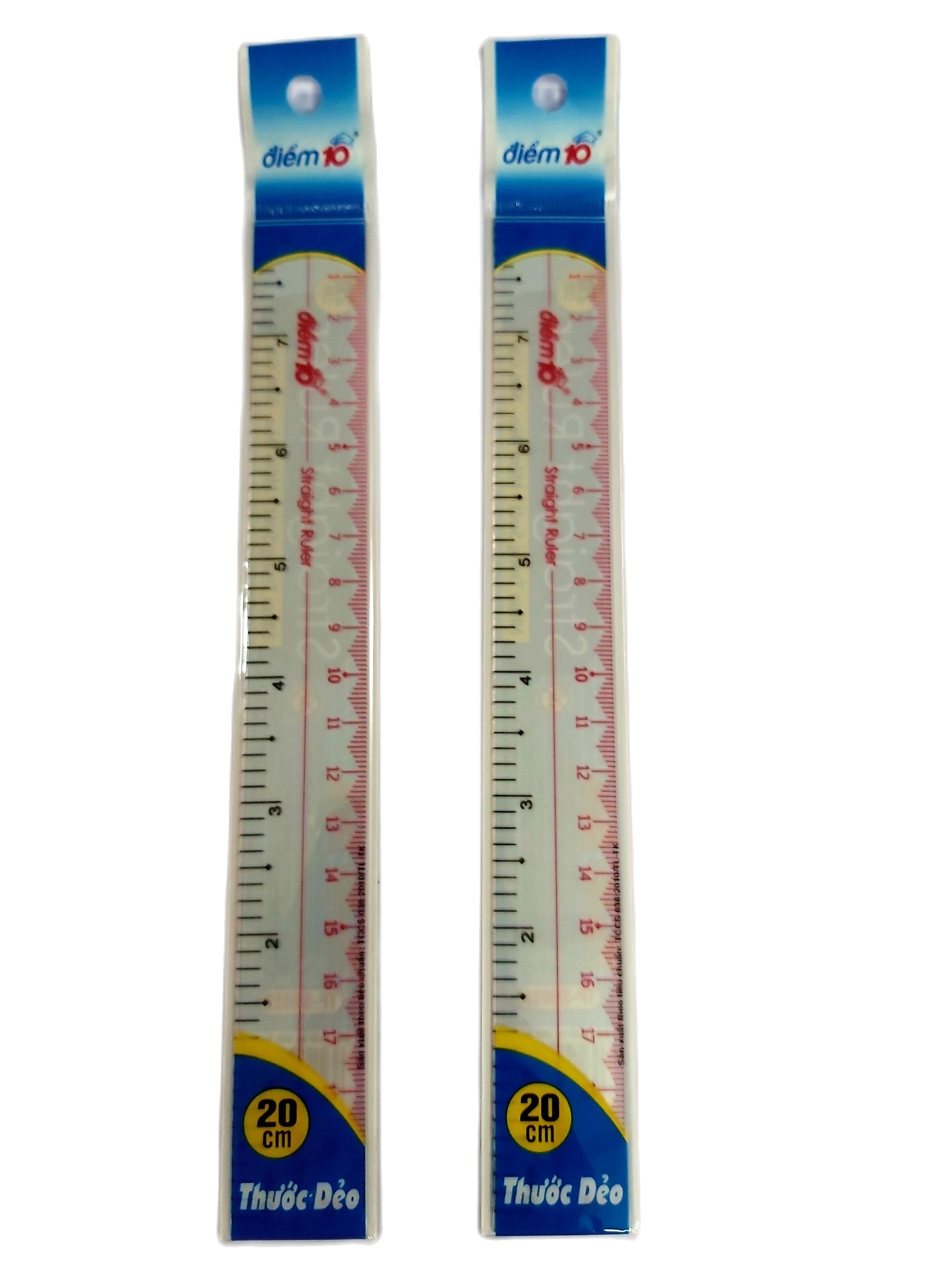 Thước kẻ thẳng Dẻo học sinh thước thẳng 20 cm - Điểm 10 Thiên Long