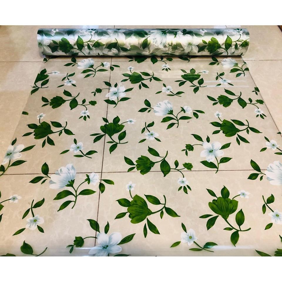 Decal dán kính, giấy đề can dán kính họa tiết hoa trắng lá xanh, dán kính cửa sổ phòng khách đẹp chống nắng đẹp giá rẻ 90x50cm, phim dán kính chống nắng