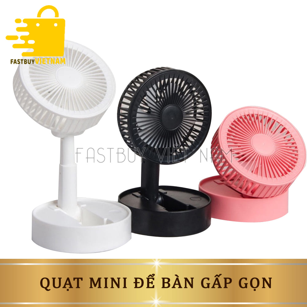 [Voucher 7% Max 800K]Quạt để bàn gấp gọn A9, Quạt mini tích điện để bàn gấp gọn tiện dụng 3 cấp độ, cổng USB, xoay 180 độ siêu tiện lợi