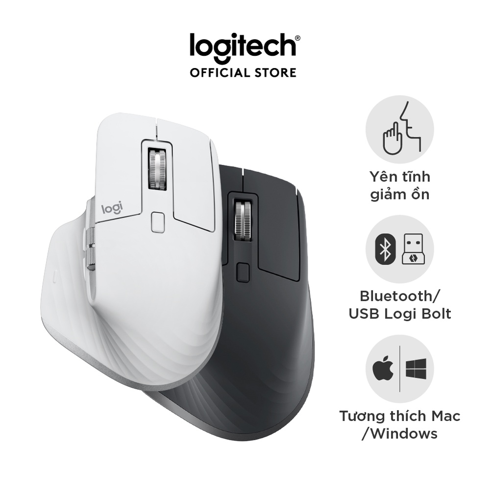 Chuột không dây Bluetooth Logitech MX Master 3s Yên tĩnh, 8K DPI