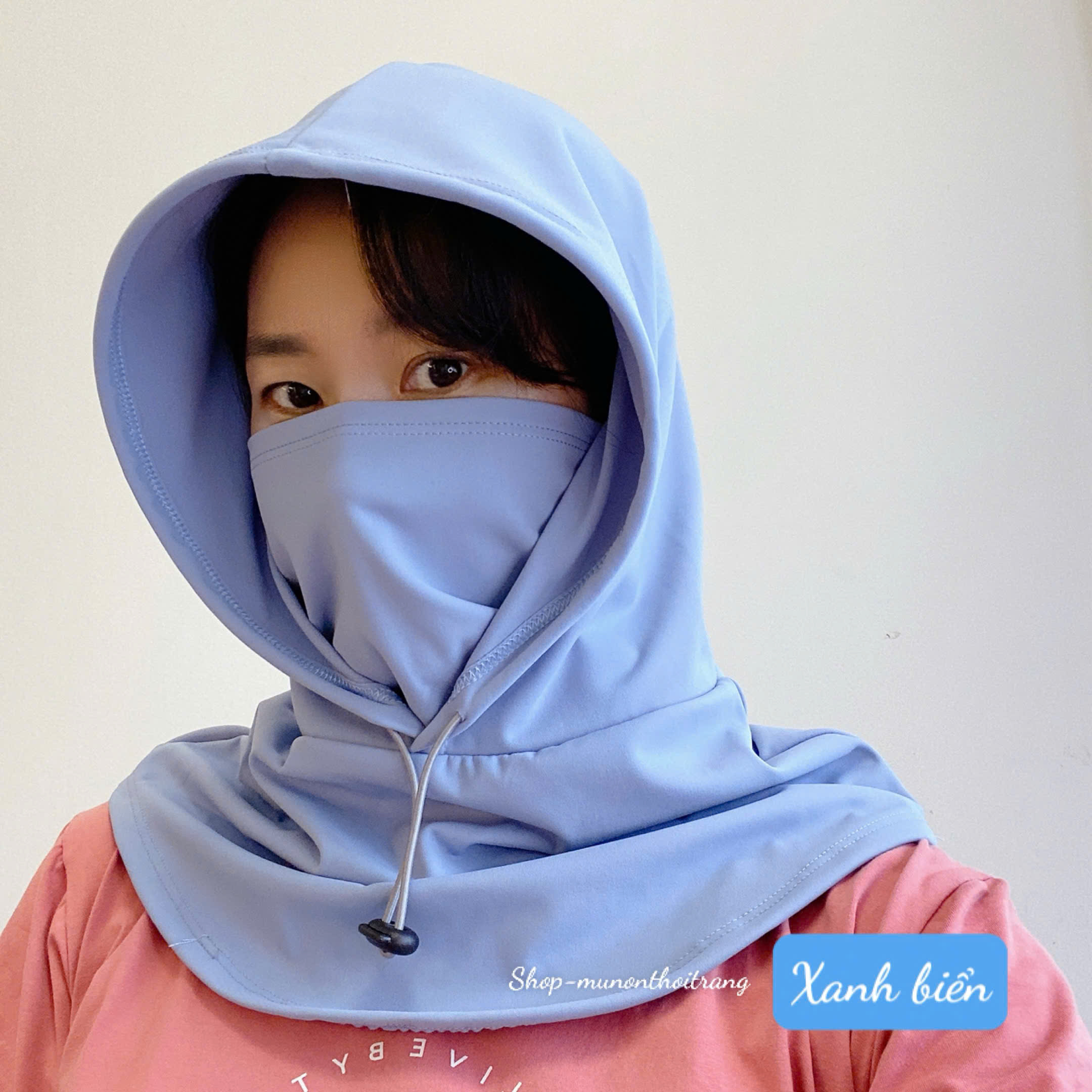 Multi-Purpose Hood with Mask for Men and Women - Anti-Uv Sun Hat with Ninja-Style Drawstring - 6
