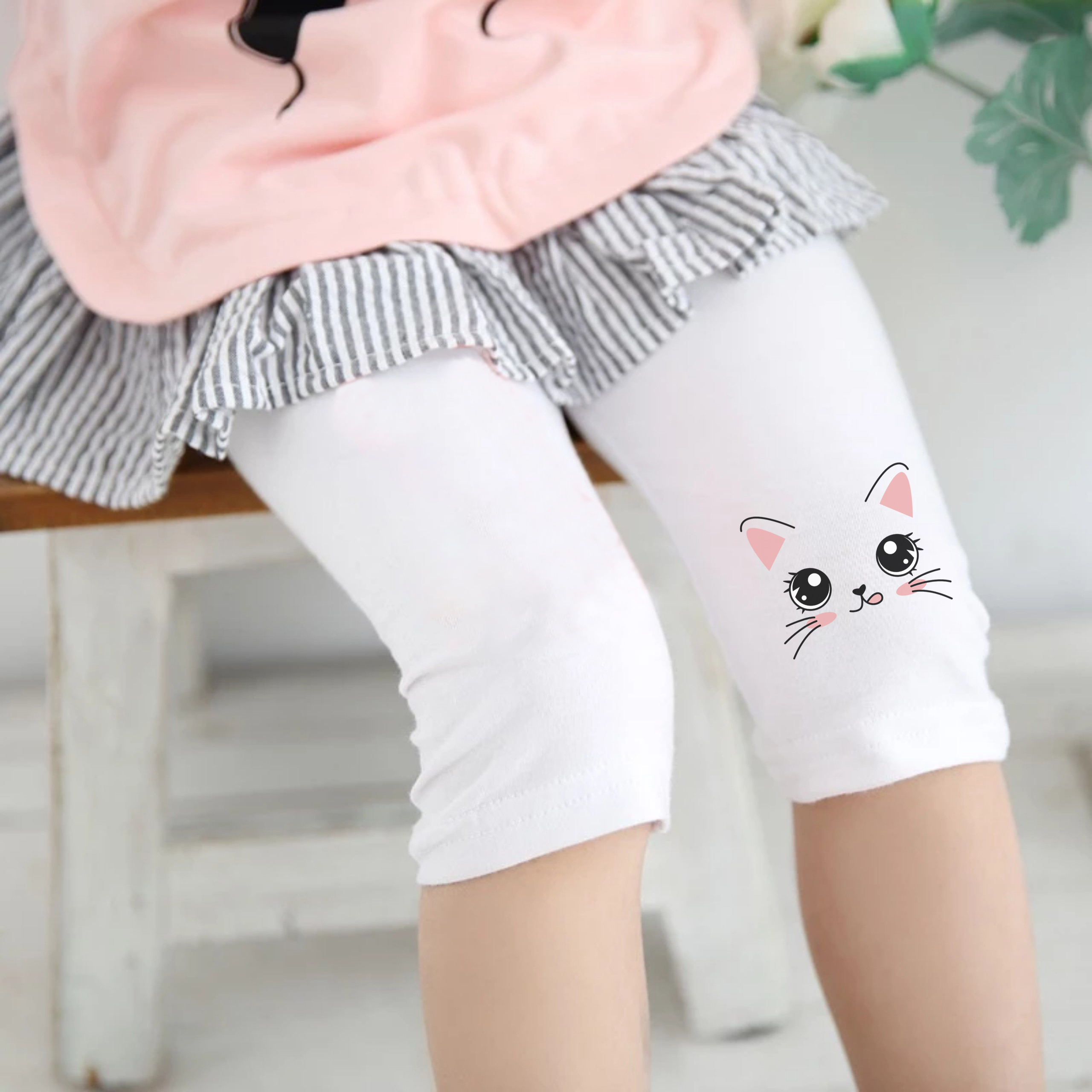 8-40kg Quần Legging Lửng Bé Gái Cực Thoải Mái Và Sang Chảnh,Quần Thun Ôm Lửng Bé Gái