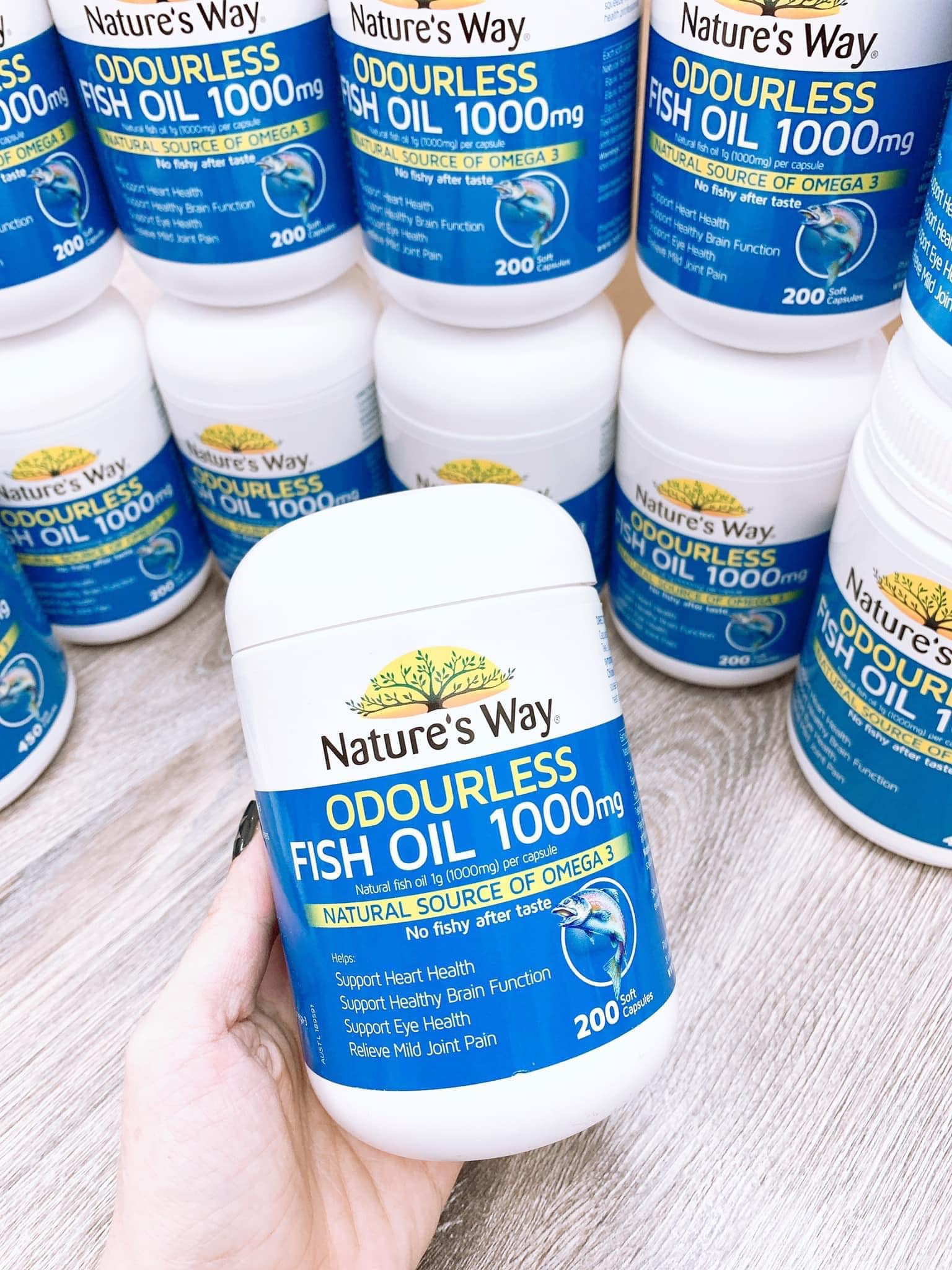 Dầu Cá Không Mùi Nature’s Way Odourless Fish Oil 1000mg 200 viên