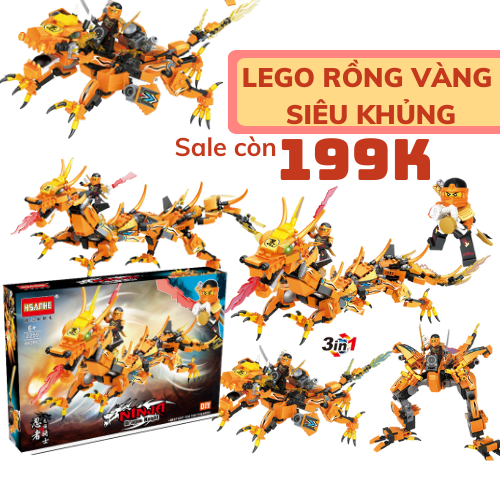 Đồ chơi lắp ráp Lego Ninjago Rồng, xếp hình Ninjago Robot Hộp lớn 2259 sáng tạo nhiều mô hình Lego Rồng, Robot với bộ 460 chi tiết