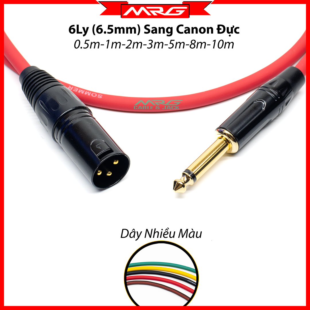 Dây 6 Ly Sang Canon Đực dài 0.5m-1m-2m-3m-5m-8m-10m-20m TS 1 4inch to XLR Male | dây jack 6.5mm sang xlr dây 6ly ra canon đực dây canon ra 6 ly.