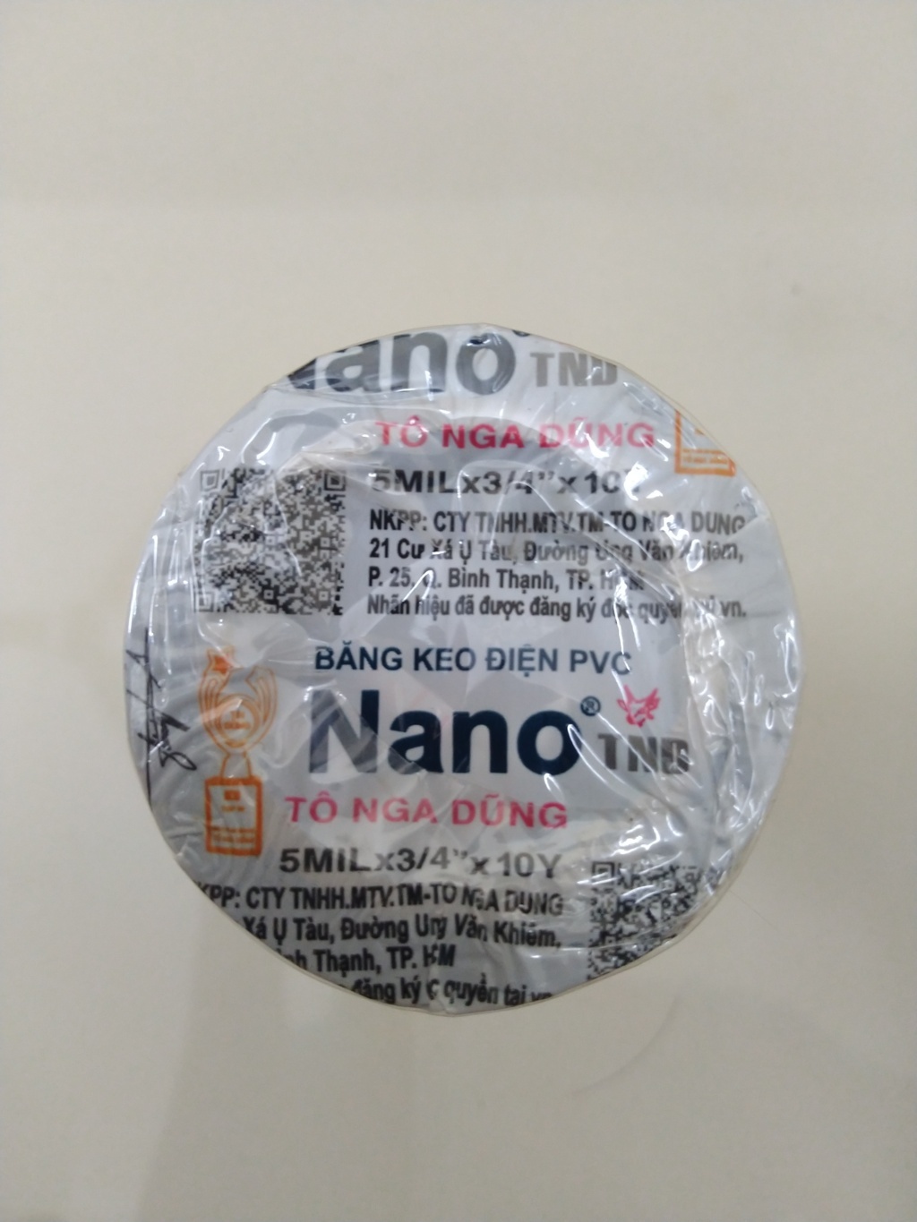 10 cuộn băng dính dây điện cách điện tuyệt đối – keo dính chắc và dai – màu đen - chính hãng NANO – NPP TÔ NGA DŨNG loại 10y