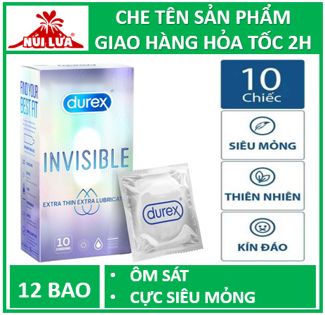 Bao cao su cực siêu mỏng durex invisible hộp 10 bao