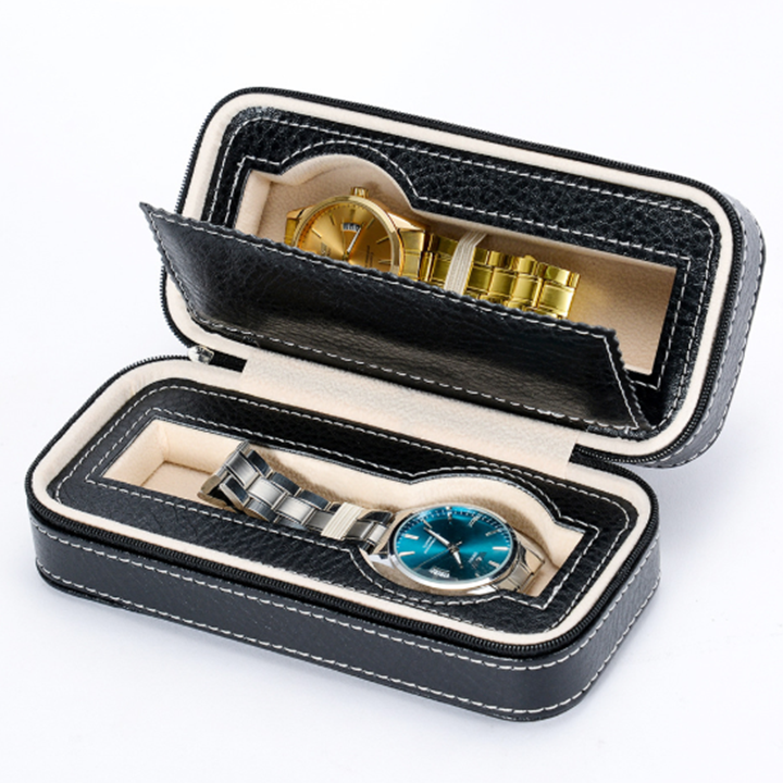Hộp Đựng Đồng Hồ Du Lịch 2 Ngăn Thiết Kế Nhỏ Gọn Vừa Tay Dễ Dàng Mang Theo