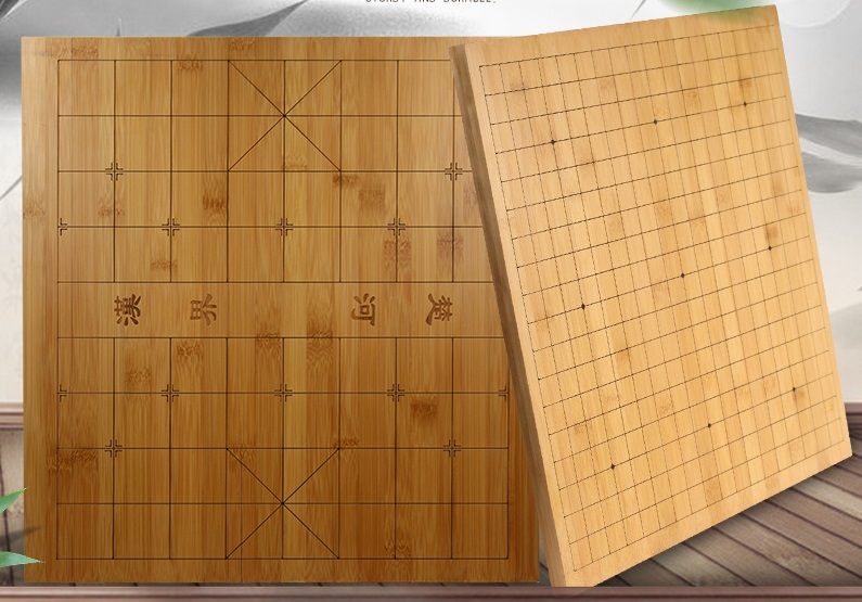 Bàn cờ tướng gỗ tre bo tròn