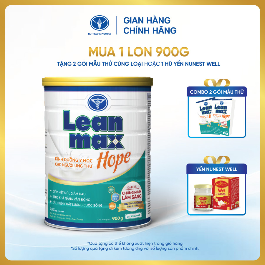 Lon sữa Leanmax Hope 900g - Sữa dành cho bệnh nhân K, suy mòn