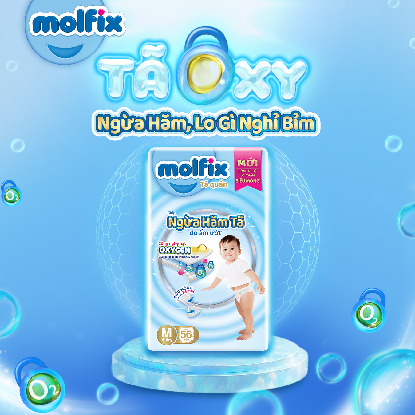 [Buy 1 Get 1 Free] Molfix Oxy Super Jumbo Diapers/Diaper Pants Help Prevent Diaper Rash, Available in All Sizes M, L, Xl, Xxl, XXXL - 2