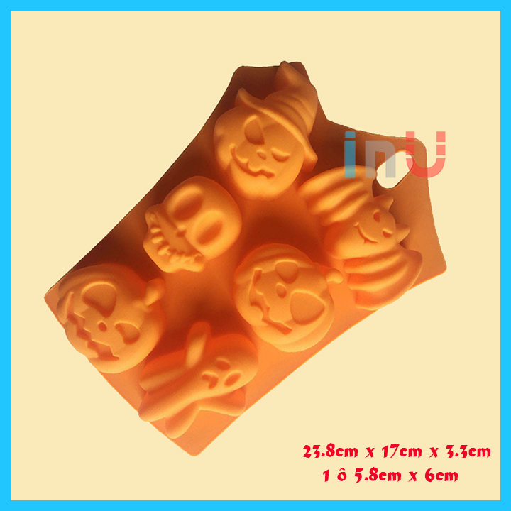 HCM - Khuôn silicon Dơi Bí đỏ Halloween làm bánh bông lan nướng đổ rau câu pudding