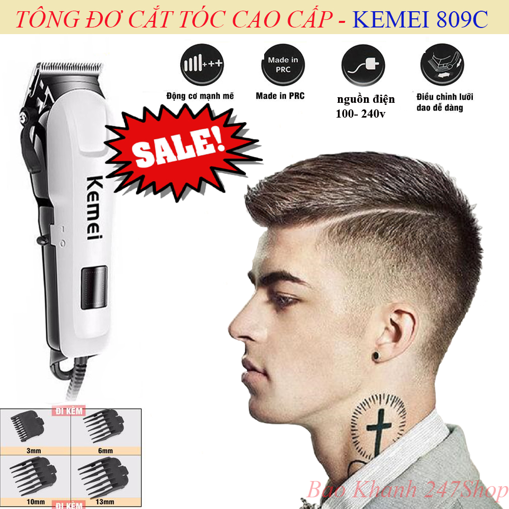Tông đơ cắt tóc, Tông Đơ Cắt Tóc Chuyên Nghiệp, Tông Đơ Hớt Tóc, Tăng đơ cắt tóc nhãn hiệu Kemei 809C Chuyên Nghiệp, Động cơ mạnh mẽ, Thiết Kế Với Lưỡi Cắt Và Lược Để An Toàn Khi Sử Dụng. Bảo Hành 1 đổi 1.MUA NGAY