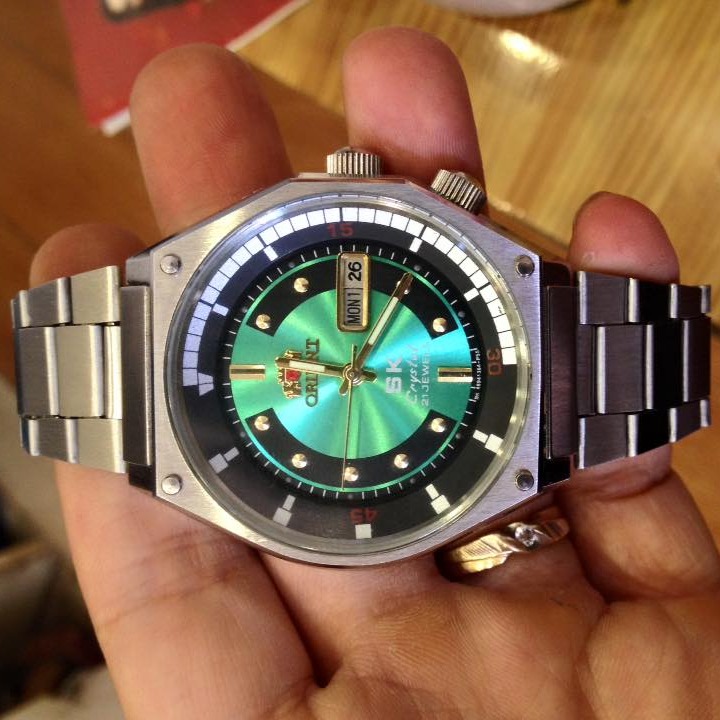 {  ĐỒNG HỒ PHỐ } Đồng Hồ Cơ Nam Orient SK Đời 2015 full hộp Xanh Cánh Cam Automatic + Thẻ Bảo Hành + Hộp orient