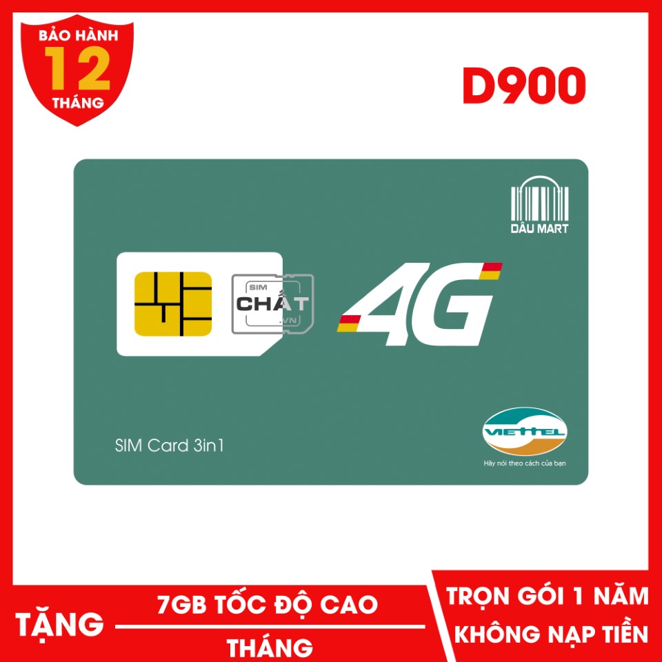 [HCM]SIM DCOM Viettel 4G dùng Free 1 Năm D900 Với 7GB/Tháng Không Cần Nạp Tiền